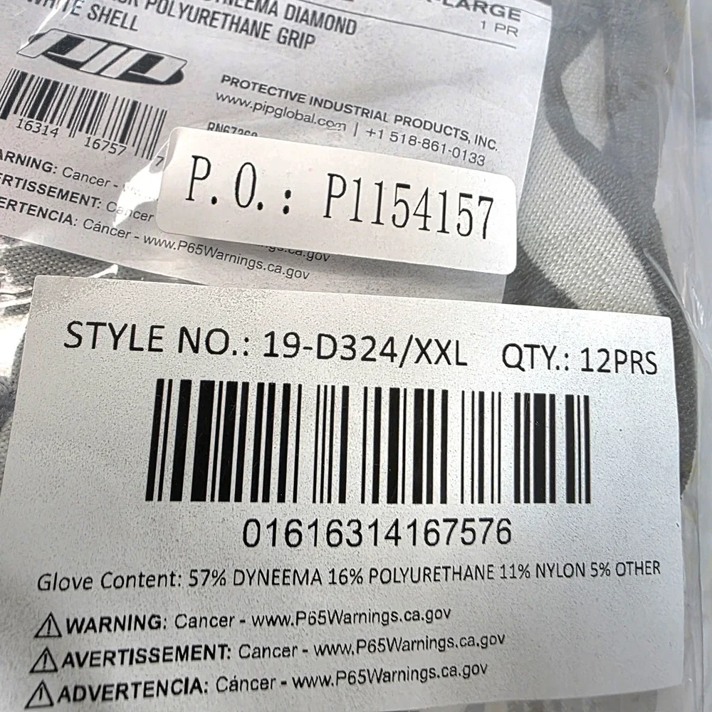 (12) Pairs PIP G-Tek 19-D324/XXL Eco Series Gloves ***READ DESCRIPTION ** #911